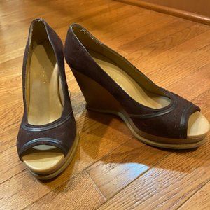 Brown Suede Wedges